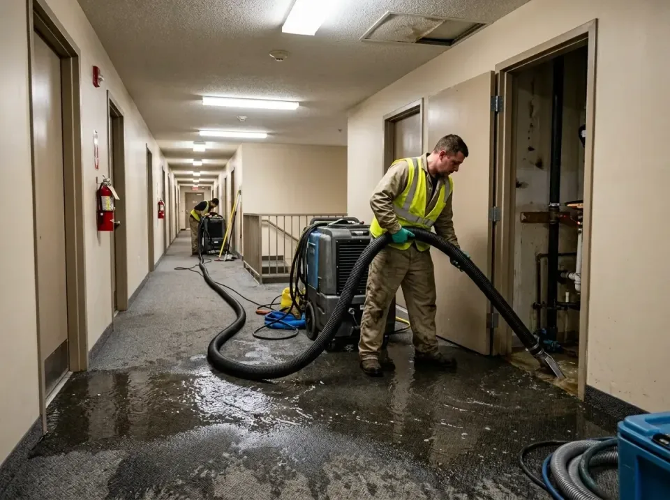 multi-unit-apartment-hallway-f-005 — frequently asked questions, Emergency Burst Pipe Water Extraction & Removal in Lake Blu…
